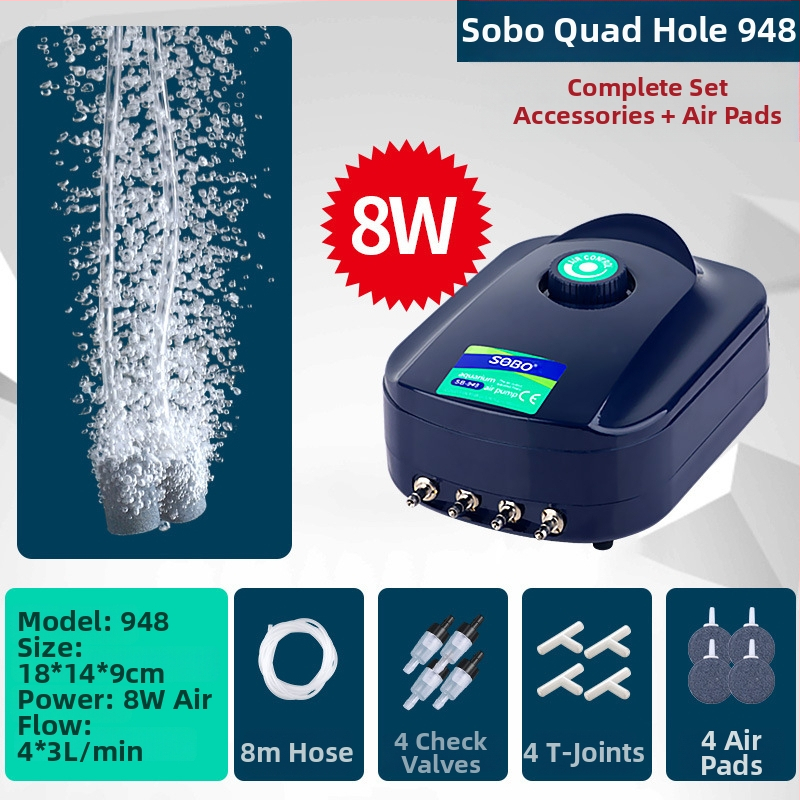 SB аквариумна кислородна аерационна помпа, много тиха, модел sz0101010, тегло 2000 g