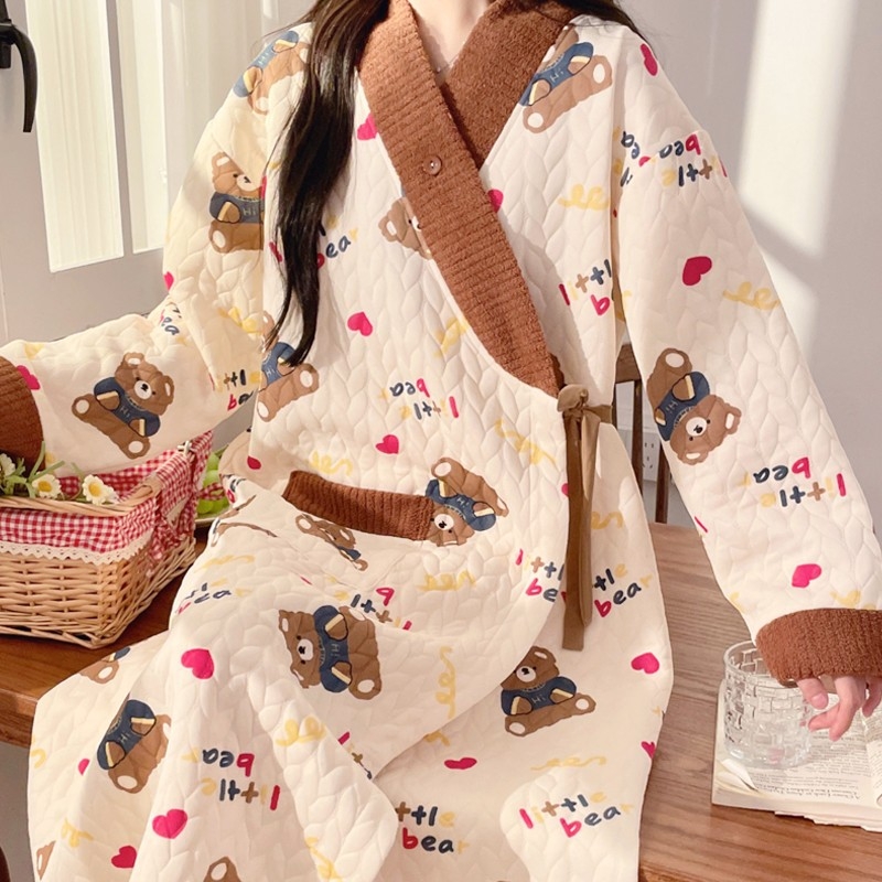 Ρούχο θηλασμού μετά τον τοκετό από ανάλαφρο βαμβάκι, μακριά μανίκια, άνοιγμα θηλασμού, μακριά φούστα