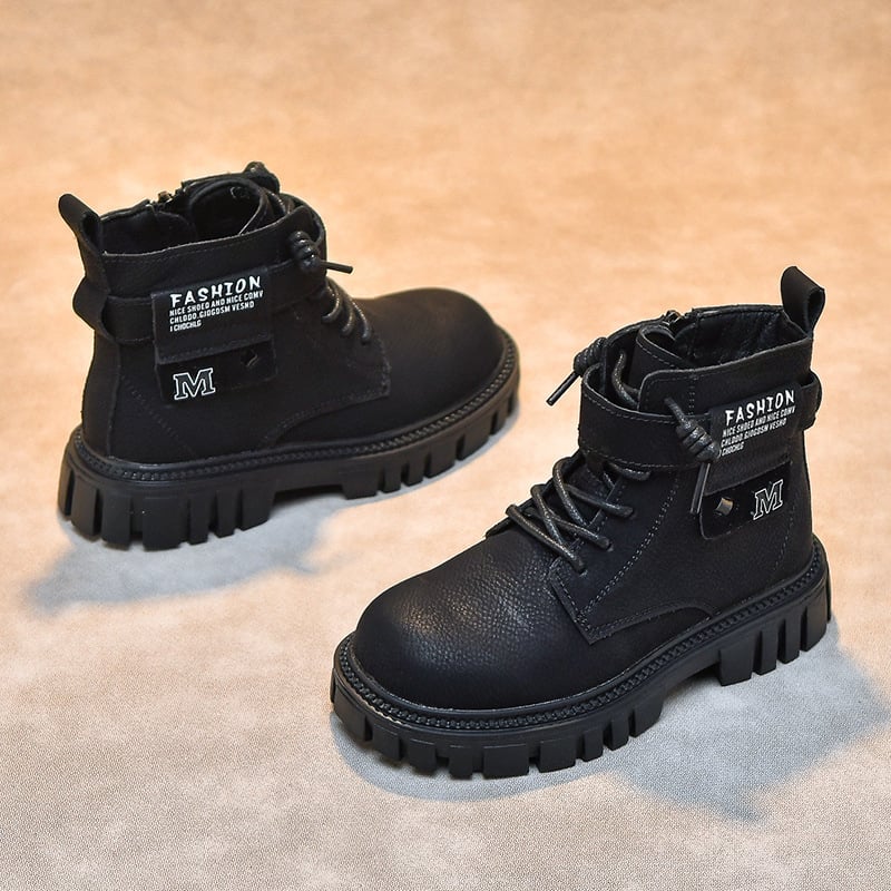 Martin topánky pre chlapcov, vrchný materiál z hovädzej kože, bočný zips, gumová podrážka, protišmykové a odolné voči opotrebeniu