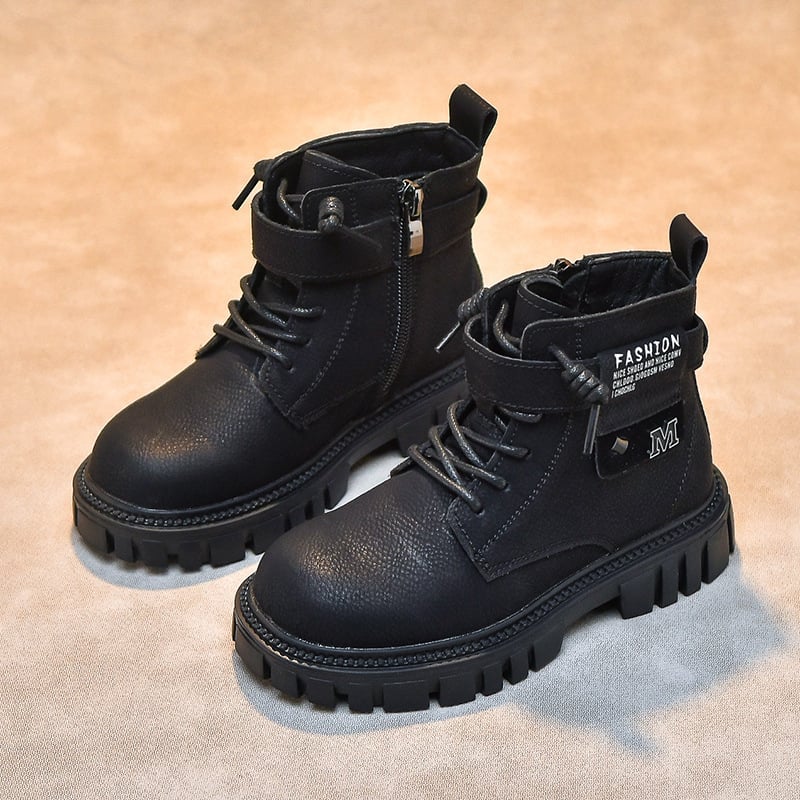 Martin topánky pre chlapcov, vrchný materiál z hovädzej kože, bočný zips, gumová podrážka, protišmykové a odolné voči opotrebeniu