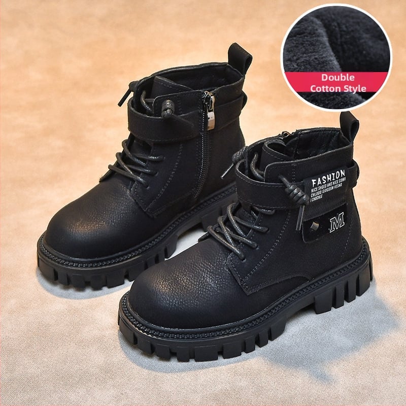 Martin topánky pre chlapcov, vrchný materiál z hovädzej kože, bočný zips, gumová podrážka, protišmykové a odolné voči opotrebeniu