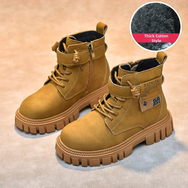 Martin topánky pre chlapcov, vrchný materiál z hovädzej kože, bočný zips, gumová podrážka, protišmykové a odolné voči opotrebeniu