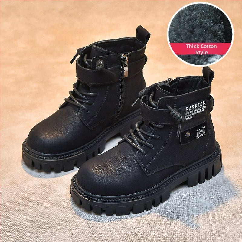 Martin topánky pre chlapcov, vrchný materiál z hovädzej kože, bočný zips, gumová podrážka, protišmykové a odolné voči opotrebeniu