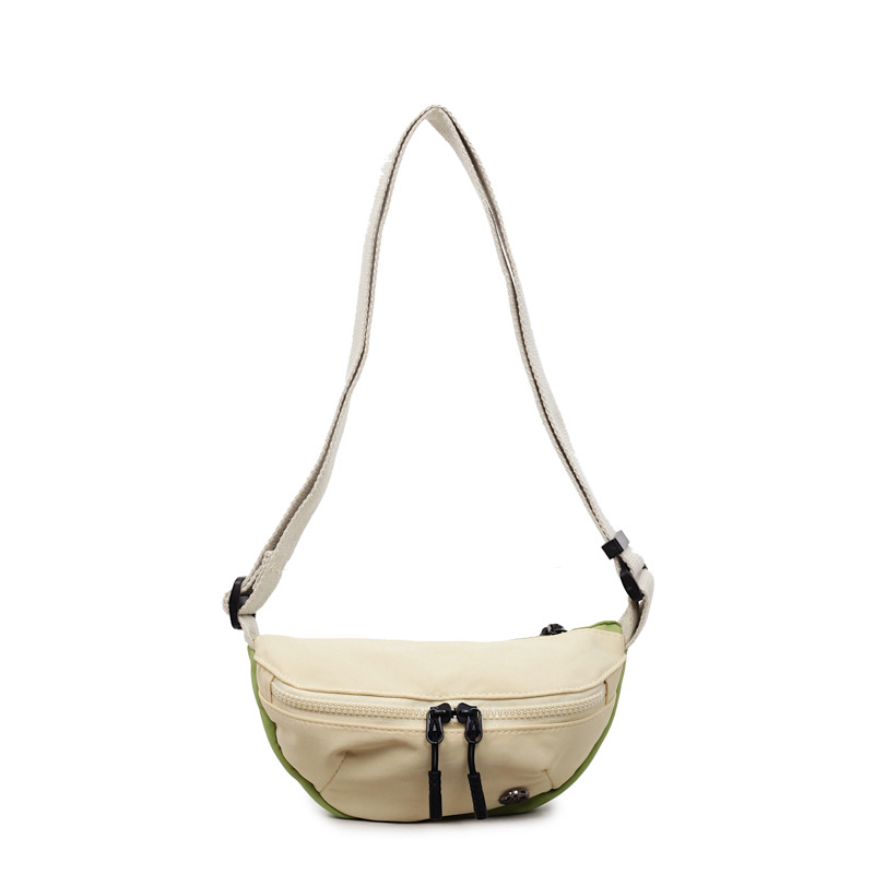 Torba crossbody u obliku dumplinga, materijal platno, zatvarač, ulični stil