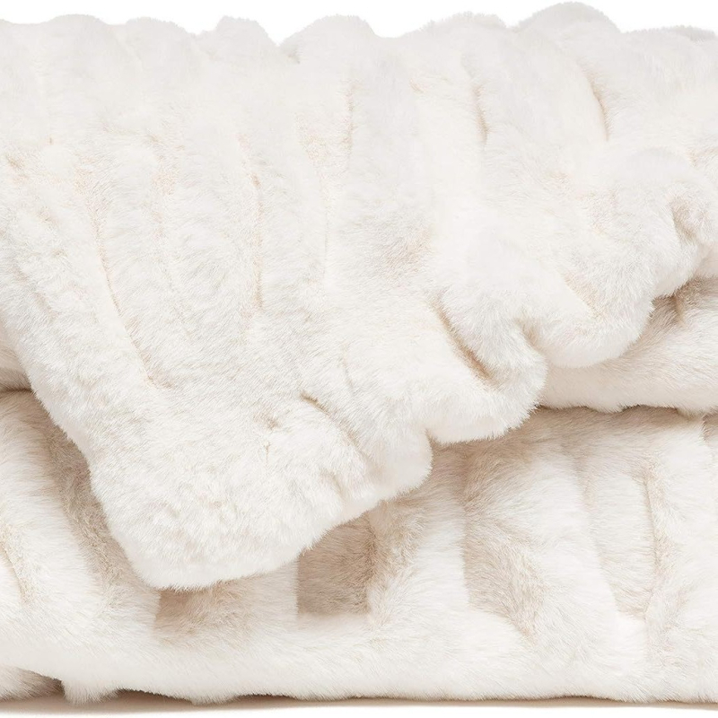 Deka od zajčje dlake - poliester, 300–500 g, Milk Blanket, za sve sezone, moderni minimalistički stil