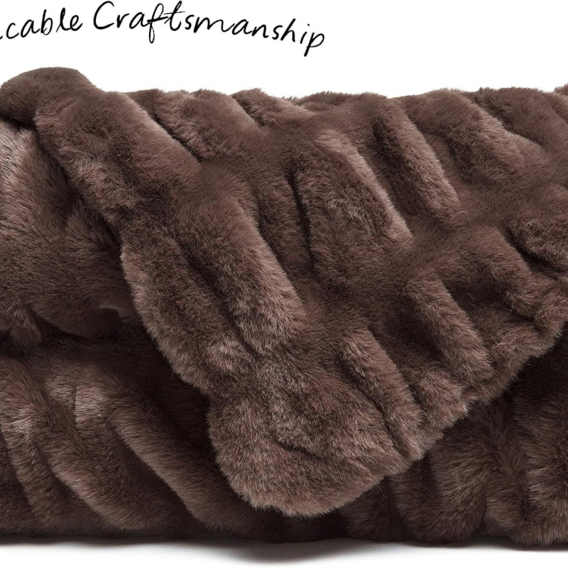 Deka od zajčje dlake - poliester, 300–500 g, Milk Blanket, za sve sezone, moderni minimalistički stil