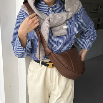 Ženska PU Saddle Bag - dumpling oblik, zatvarač, podstava od poliestera, unutarnji džep sa zatvaračem - The Cobbler King