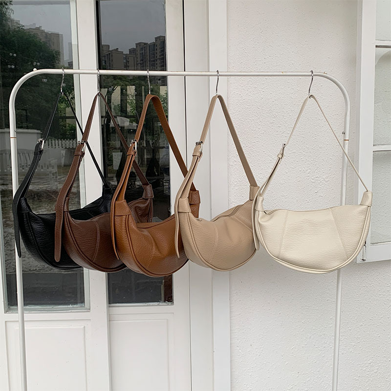 Ženska PU Saddle Bag - dumpling oblik, zatvarač, podstava od poliestera, unutarnji džep sa zatvaračem - The Cobbler King