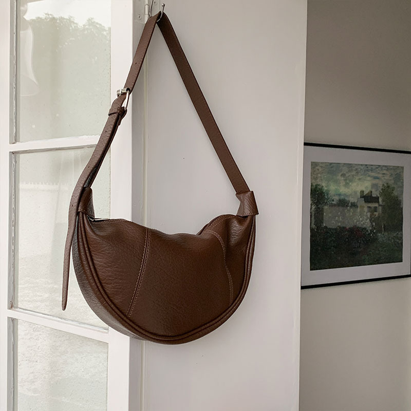 Ženska PU Saddle Bag - dumpling oblik, zatvarač, podstava od poliestera, unutarnji džep sa zatvaračem - The Cobbler King