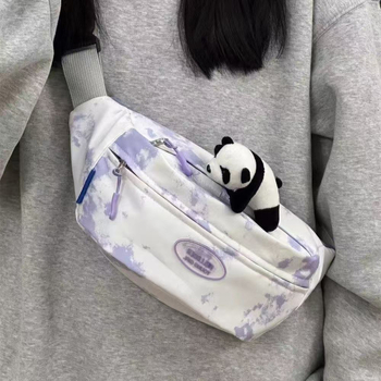 2025-ös japán-stílusú és koreai-stílusú tie-dye válltáska diákoknak, Oxford anyag, tavasz 2025, cipzár, telefon zseb