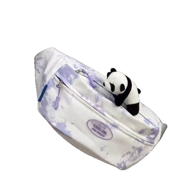 2025-ös japán-stílusú és koreai-stílusú tie-dye válltáska diákoknak, Oxford anyag, tavasz 2025, cipzár, telefon zseb