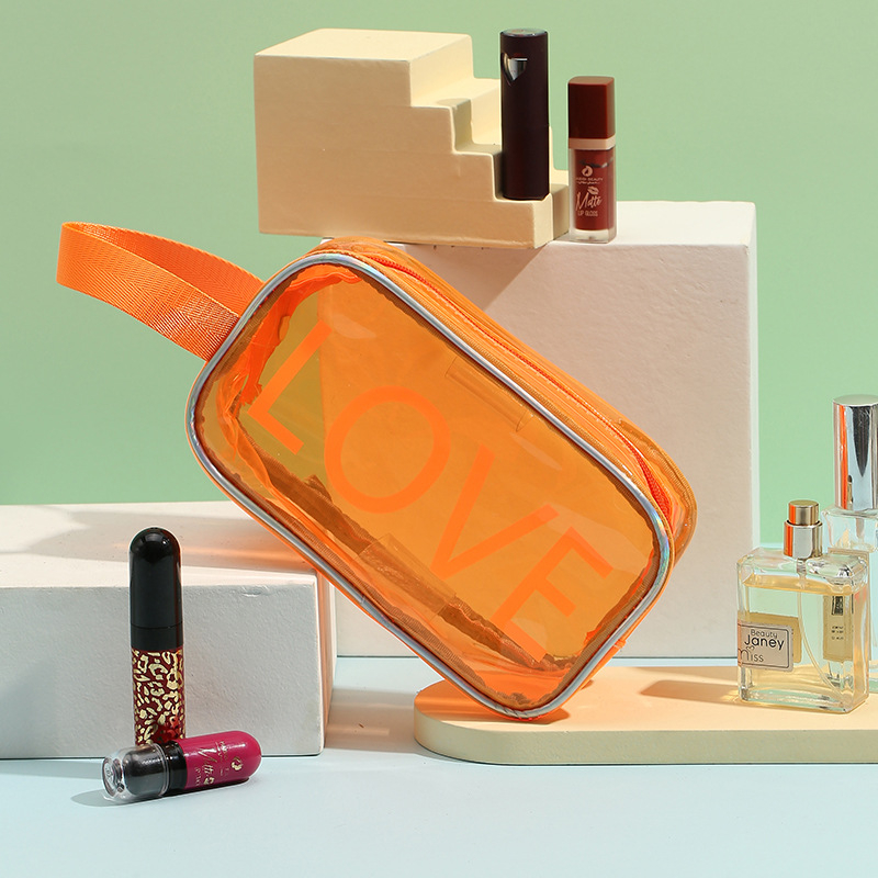 Geantă cosmetică imprimată PVC cu model de animale, căptușeală PVC, impermeabilă, separare umed-uscat.