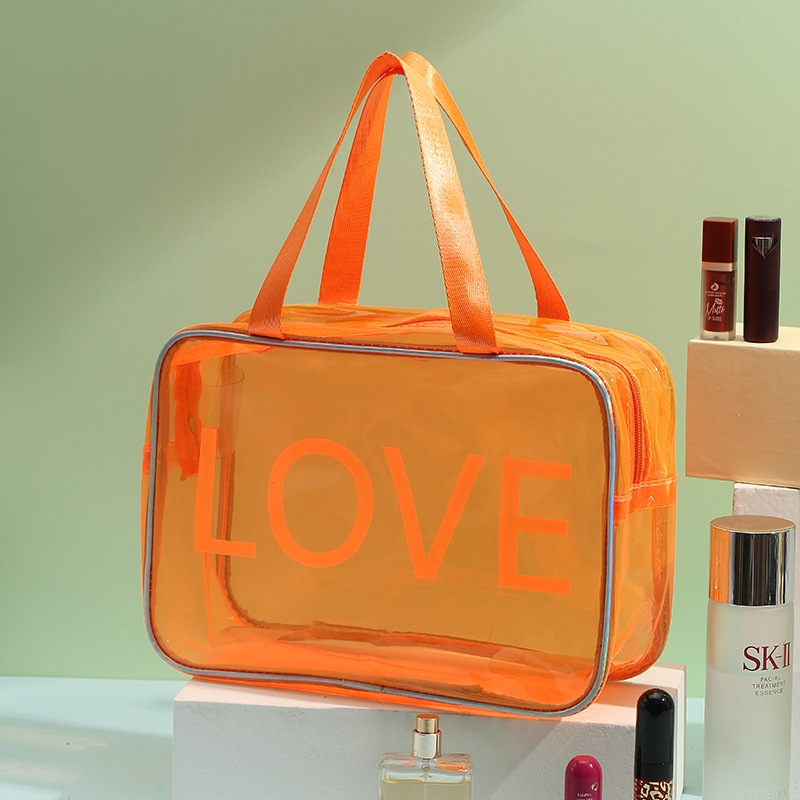 Geantă cosmetică imprimată PVC cu model de animale, căptușeală PVC, impermeabilă, separare umed-uscat.