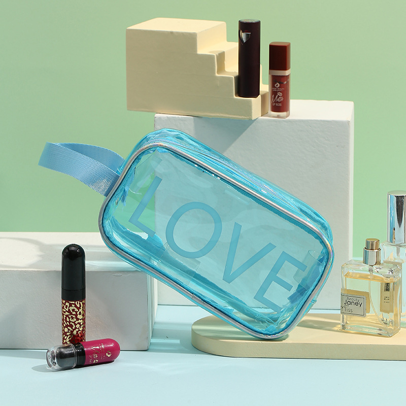 Geantă cosmetică imprimată PVC cu model de animale, căptușeală PVC, impermeabilă, separare umed-uscat.