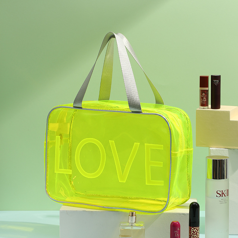 Geantă cosmetică imprimată PVC cu model de animale, căptușeală PVC, impermeabilă, separare umed-uscat.