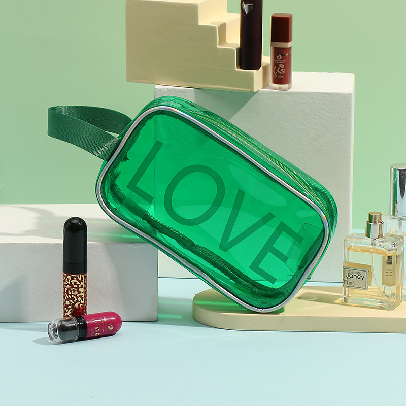 Geantă cosmetică imprimată PVC cu model de animale, căptușeală PVC, impermeabilă, separare umed-uscat.