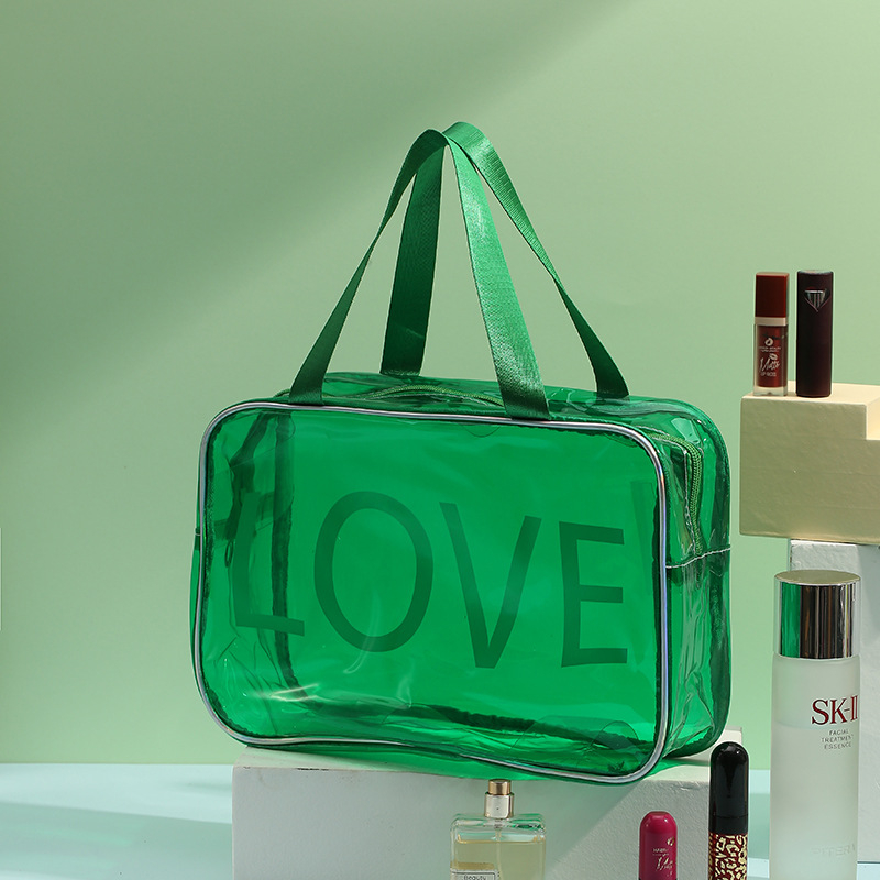 Geantă cosmetică imprimată PVC cu model de animale, căptușeală PVC, impermeabilă, separare umed-uscat.