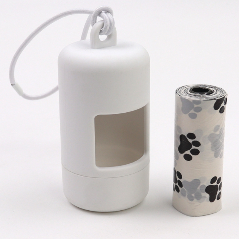 Dávkovač vreciek na odpadky s elastickou matnou nádobou na skladovanie – ABS materiál, nástroj na zber výkalov pre domáce zvieratá
