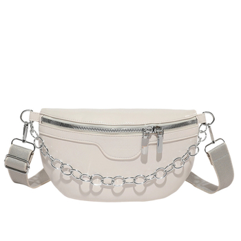 Geantă de umăr cu stil street-trend, material PU, design de geantă subraț, închidere cu fermoar, căptușeală poliester