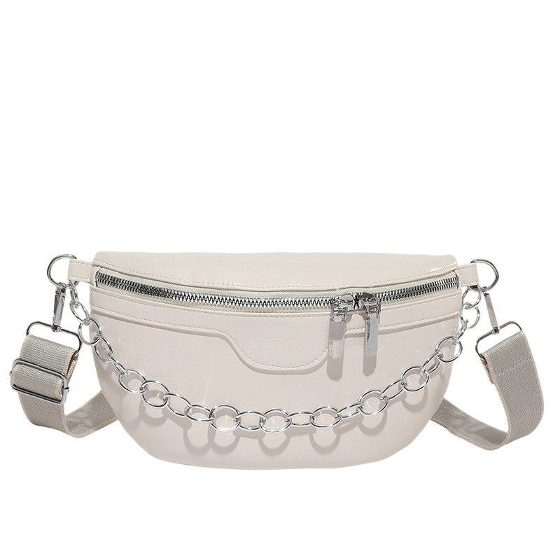 Geantă de umăr cu stil street-trend, material PU, design de geantă subraț, închidere cu fermoar, căptușeală poliester