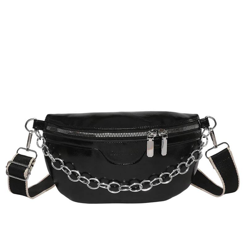 Geantă de umăr cu stil street-trend, material PU, design de geantă subraț, închidere cu fermoar, căptușeală poliester