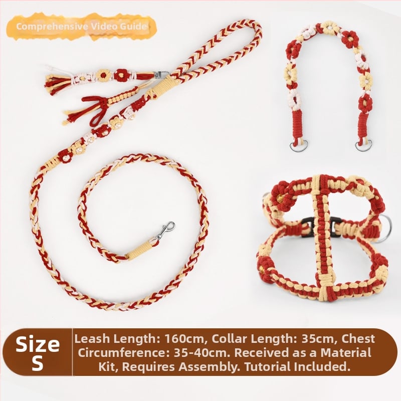 DIY Σετ λουριού σκύλου – χειροποίητο υφαντό, βαμβάκι, καθολική χρήση, χριστουγεννιάτικο θέμα, στυλ ανάπαυσης