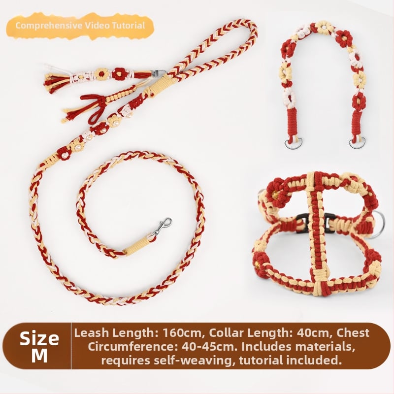 DIY Σετ λουριού σκύλου – χειροποίητο υφαντό, βαμβάκι, καθολική χρήση, χριστουγεννιάτικο θέμα, στυλ ανάπαυσης