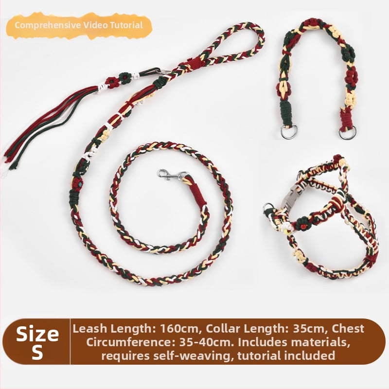 DIY Σετ λουριού σκύλου – χειροποίητο υφαντό, βαμβάκι, καθολική χρήση, χριστουγεννιάτικο θέμα, στυλ ανάπαυσης