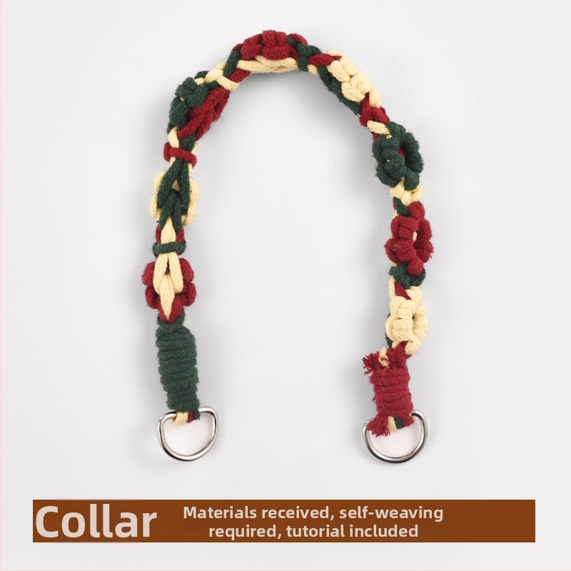 DIY Σετ λουριού σκύλου – χειροποίητο υφαντό, βαμβάκι, καθολική χρήση, χριστουγεννιάτικο θέμα, στυλ ανάπαυσης