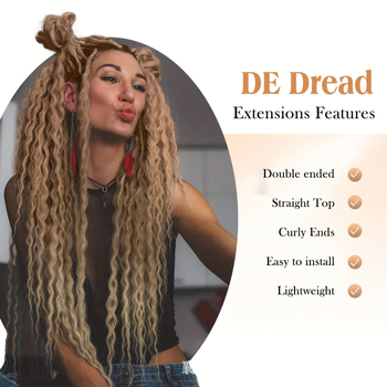Dupla farokkal rendelkező göndör dreadlock paróka, hőálló szálakból, ponytail stílus, mechanikus feldolgozás