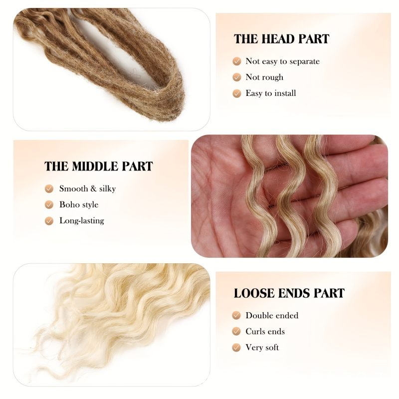 Dupla farokkal rendelkező göndör dreadlock paróka, hőálló szálakból, ponytail stílus, mechanikus feldolgozás