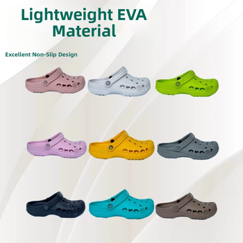 Crocs-style παντόφλες για άνδρες και νέους, ελαφριές και διαπνέουσες, EVA επάνω μέρος και σόλα, πάχος σόλας 2–3 εκ, ύψος φτέρνας 2,5 εκ, με υψηλή αντιολισθητικότητα