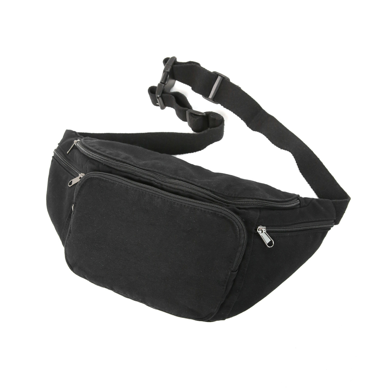Platnena unisex crossbody torba s patentnim zatvaranjem, poliesterska podstava, džep za mobitel, unutarnji patch džep, srednje meka konstrukcija