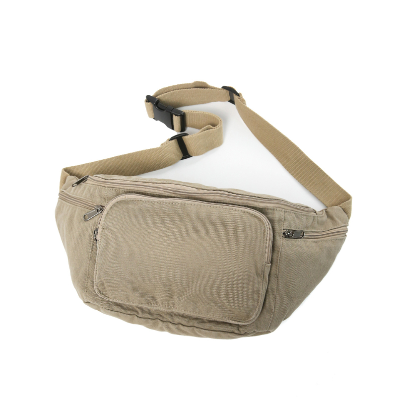 Platnena unisex crossbody torba s patentnim zatvaranjem, poliesterska podstava, džep za mobitel, unutarnji patch džep, srednje meka konstrukcija