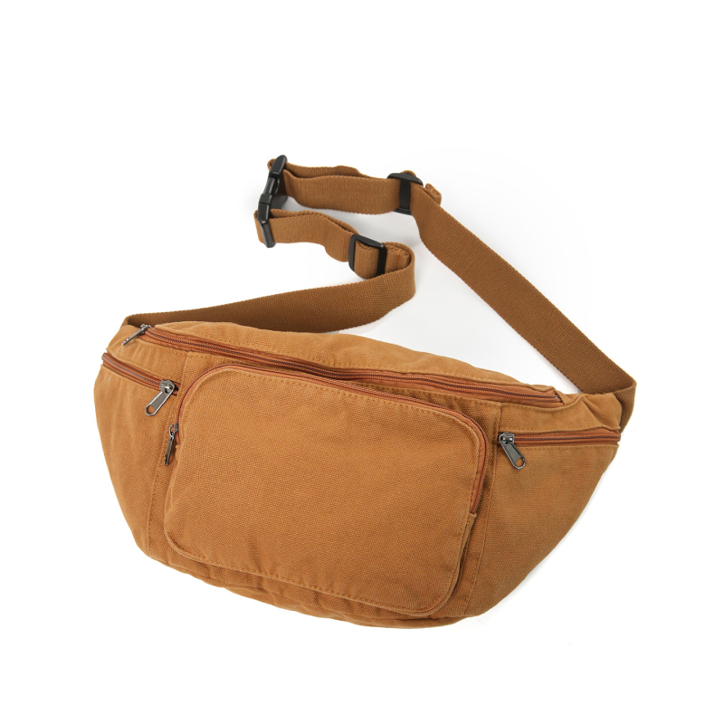 Platnena unisex crossbody torba s patentnim zatvaranjem, poliesterska podstava, džep za mobitel, unutarnji patch džep, srednje meka konstrukcija