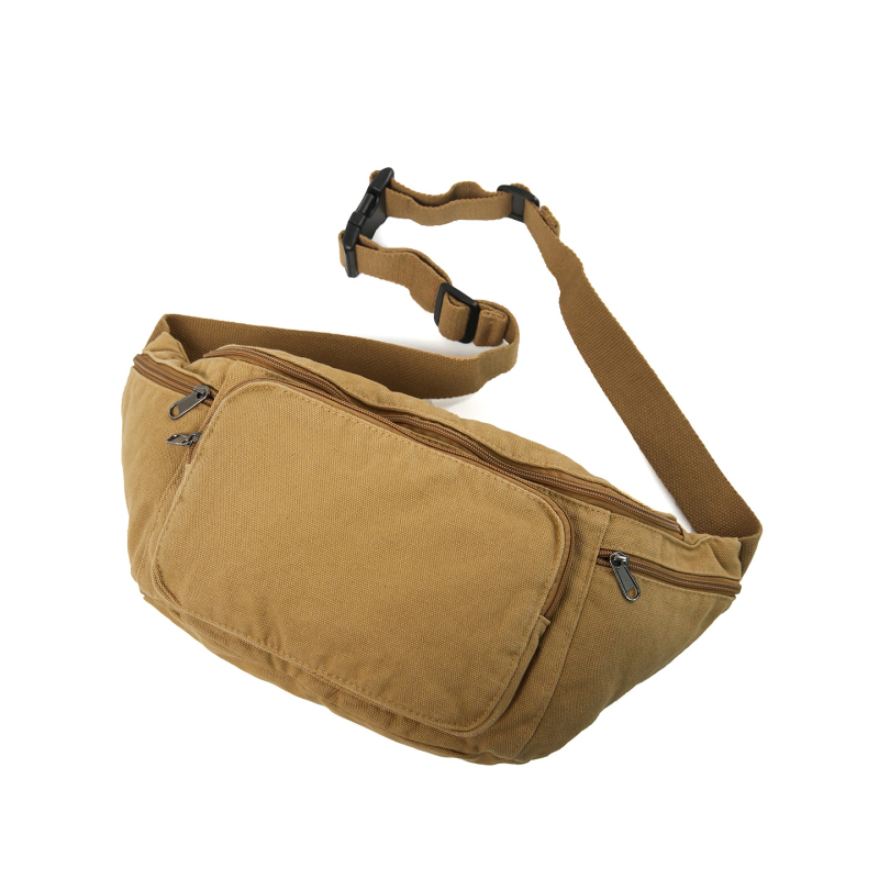 Platnena unisex crossbody torba s patentnim zatvaranjem, poliesterska podstava, džep za mobitel, unutarnji patch džep, srednje meka konstrukcija