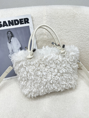 Női prémes tote táska – Városi miniszta minimalist stílus, vízszintes négyzetes forma, cipzár, egy vállpánt