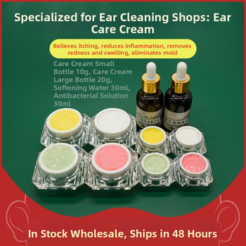 Sada starostlivosti o uši: nežiariaca lyžička na uši a krém na starostlivosť, úľava od začervenania a svrbenia, 10–20 g