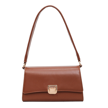 Geantă de subraț în stil baguette, din PU, formă horizontală pătrată, închidere cu lacăt, căptușeală din piele sintetică