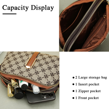 Baellerry Geantă crossbody din PU – pătrat mic, închidere cu fermoar