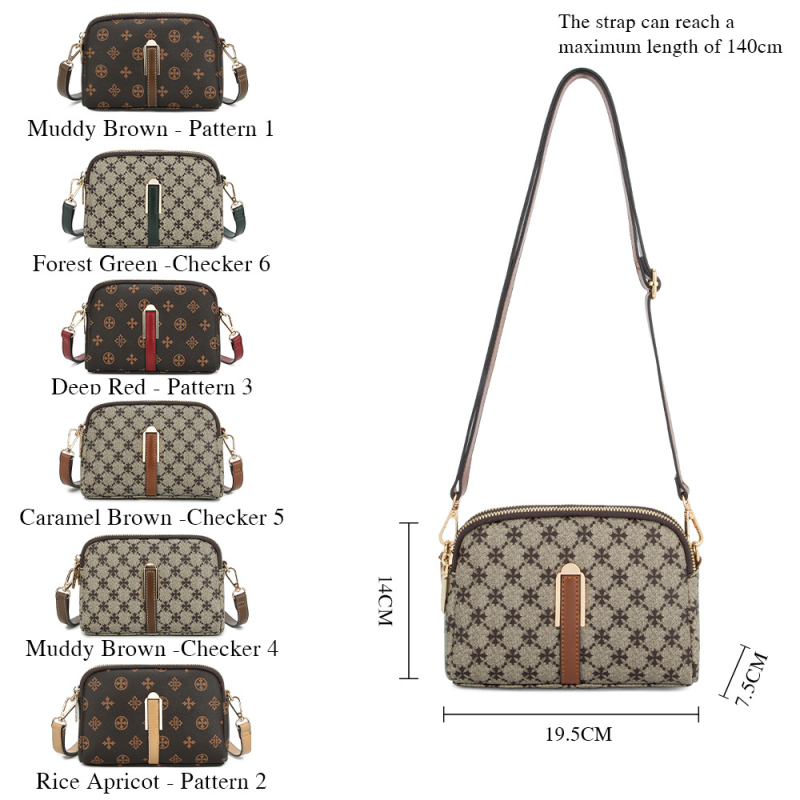 Baellerry Geantă crossbody din PU – pătrat mic, închidere cu fermoar