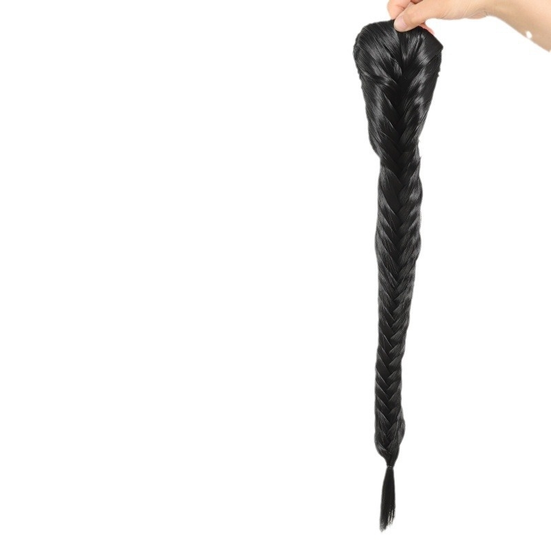 Pónifarok paróka húzózsinórral, hosszú hajból, magas hőmérsékletű selyem anyagból, kézzel kötött halcsont fonat, modell py307, nőknek