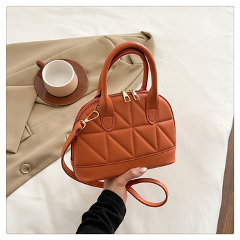 Ženska torba u obliku školjke, PU materijal, ulični stil, crossbody torba sa zatvaračem, unutarnja džep za mobitel, poliester podstava