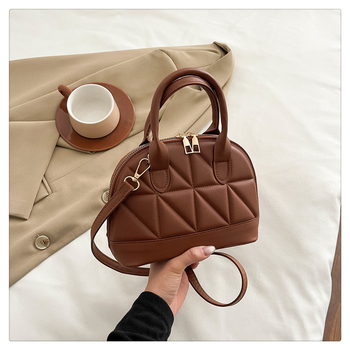 Ženska torba u obliku školjke, PU materijal, ulični stil, crossbody torba sa zatvaračem, unutarnja džep za mobitel, poliester podstava