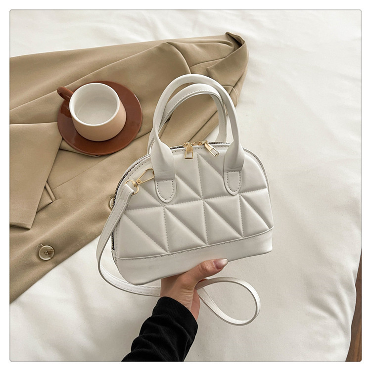 Ženska torba u obliku školjke, PU materijal, ulični stil, crossbody torba sa zatvaračem, unutarnja džep za mobitel, poliester podstava