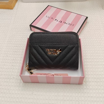 Női V-formájú kis pénztárca PU bőrrel — 1 hajtás, betű mintázat, friss és édes stílus, szintetikus bélés, 2024-es kiadás, mindennapi használatra