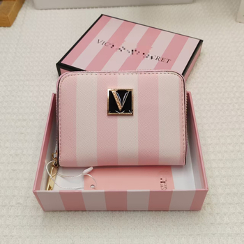 Női V-formájú kis pénztárca PU bőrrel — 1 hajtás, betű mintázat, friss és édes stílus, szintetikus bélés, 2024-es kiadás, mindennapi használatra