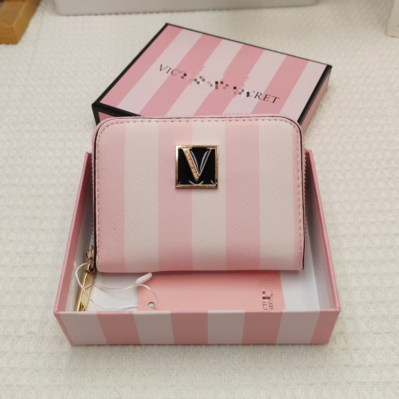 Női V-formájú kis pénztárca PU bőrrel — 1 hajtás, betű mintázat, friss és édes stílus, szintetikus bélés, 2024-es kiadás, mindennapi használatra