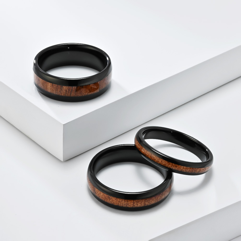 Inel din oțel wolfram cu formă geometrică, finisaj lustruit, unisex, Dongguan