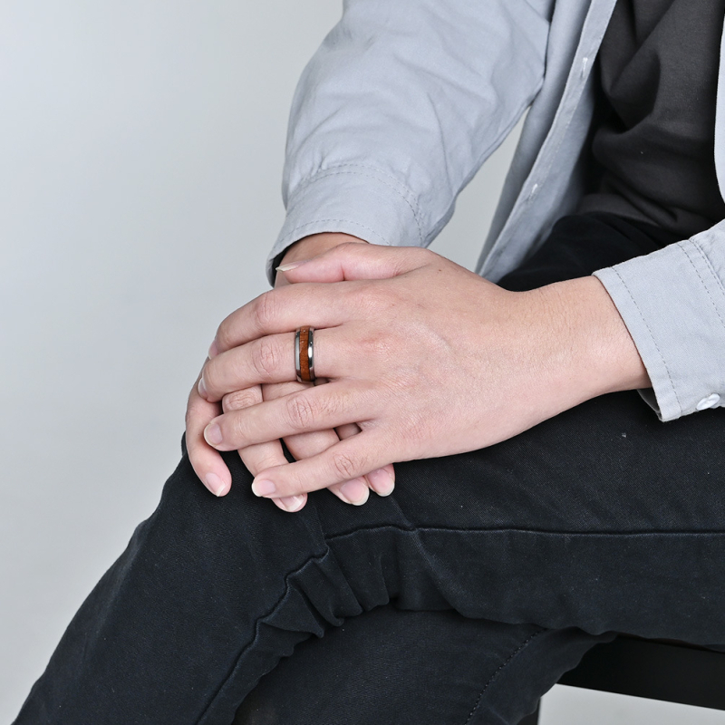 Inel din oțel wolfram cu formă geometrică, finisaj lustruit, unisex, Dongguan